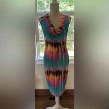 Fashion Nova Cowl Neck Tie Dye Midi Dress Sz.Medium NWT💗