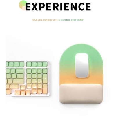 Memory Foam Wrist Rest Mousepad Gradient Half Circle Shape Anti Slip Rubber Base