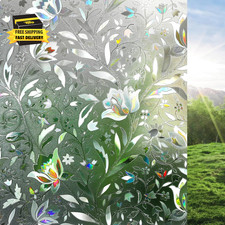 Window Privacy Film, Decorative Stained Glass Window Film, Sun Blocking Glass Cl