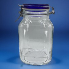 Bormioli Rocco 8 3/4”Swing Top Fido Jar | Blue Lid