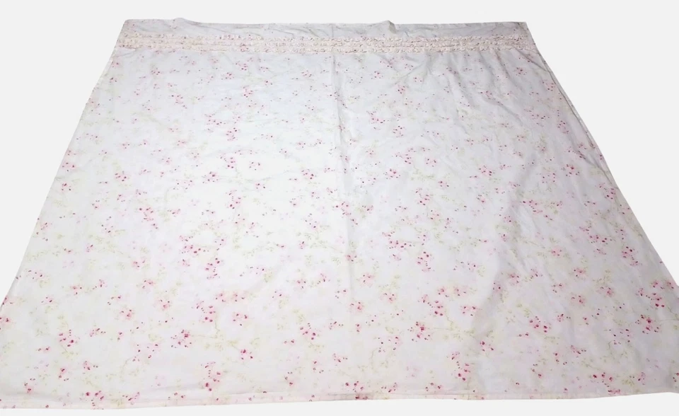 Cortina de Ducha de Algodón Simply Shabby Chic Rosa Floral Volantes 72x72 Cottagecore Foto 2 de 4