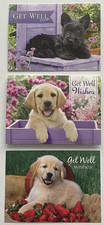 Lot of 3 Get Well Cards w/Envelopes Cute Puppy/Dog Theme