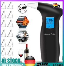 Alkoholtester Promilletester Atem-Messgerät Tester Polizei + 12 Mundstücke