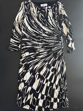 Emillio Pucci Dress Womens Sz.4 Black and White Abstract Print Shift Long Sleeve