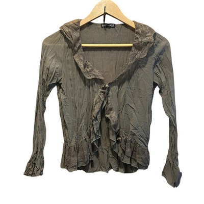 #ad #ad Live Well Y2K Top Medium Whimsigoth Bell Sleeve Forest Fairy Lace Ruffle Tiered $19.00