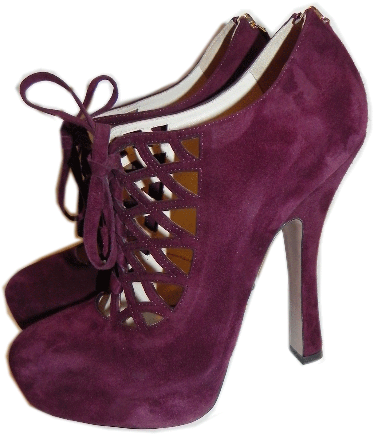Prada Burgundy Ruby Suede Cut-Out 
