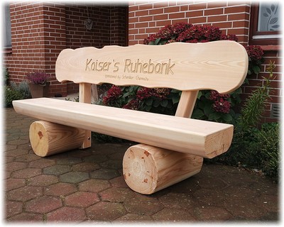 Gartenbank mit Gravur (Name Ruhebank.).Hochzeitsgeschenk.,.Rentner
