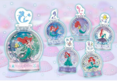 THE LITTLE MERMAID ARIEL WATER MEMORIAL GLOBE SET OF 6 CAPSULE TOY GACHA FIGURE 