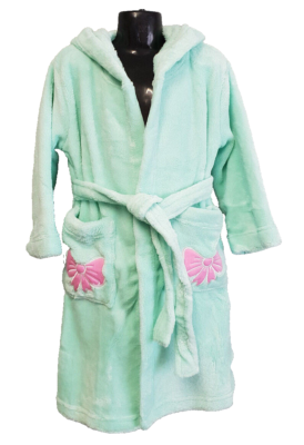 BNWT Girls Size 3 Super Soft Fluffy Mint Green Warm Dressing Gown With Hood  | eBay