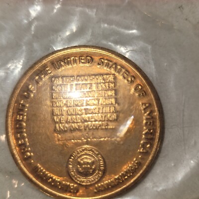 Sealed Lyndon B Johnson Inaugurated President Bronze Medal Coin