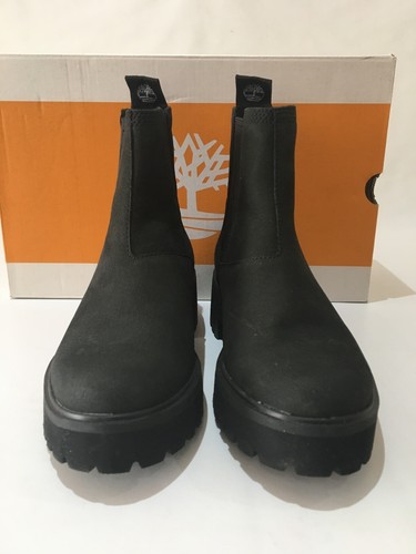 Timberland Womens Carnaby Cool Boots Size 4.5 Nubuck Black Chelsea Boots New - Picture 2 of 11