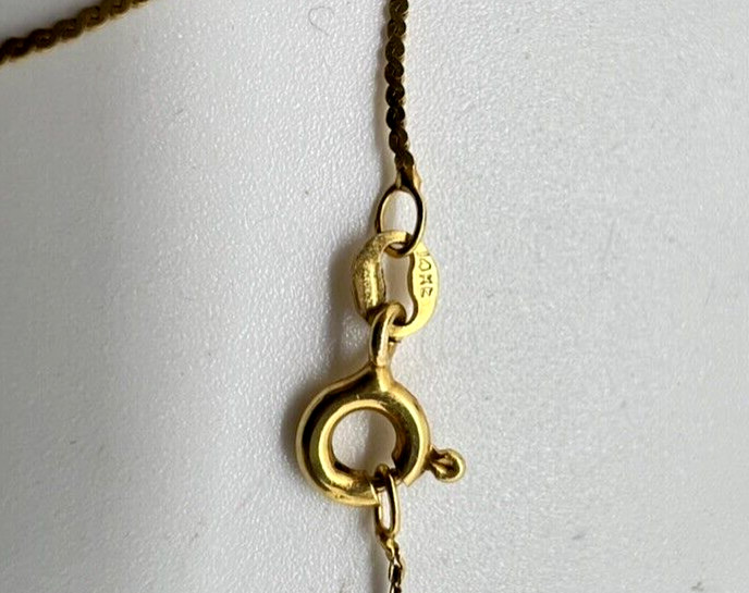 14K solid Gold Necklace & Ring Set w/ Black Onyx & Di… Gem