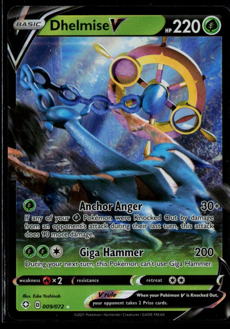 2020 Sword & Shield Dhelmise V Basic/Rare Holo V #9