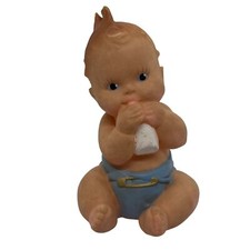 Vintage Rubber Baby Figurine Squeaker Toy With Diaper Bottle