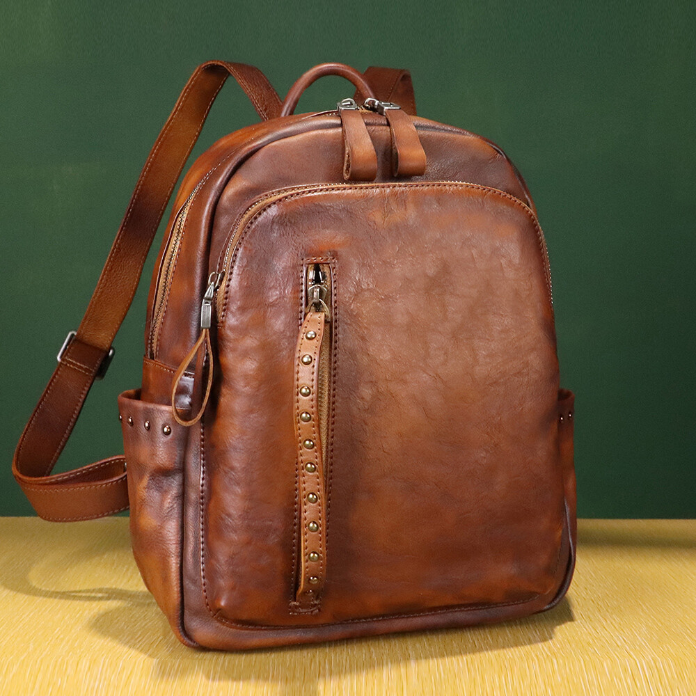 best genuine leather backpack purse Genuine Leather Backpack Purses for Women Vintage Casual Daypack Rucksack  Bag