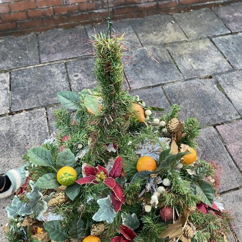 Vintage Weihnachtskranz Dekoration Baumform große Girlande - Bild 5 von 11