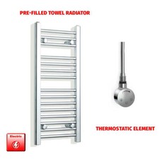 Image of 300 mm Wide Chrome Electric Heated Towel Rail Radiator Designer Bathroom Warmer