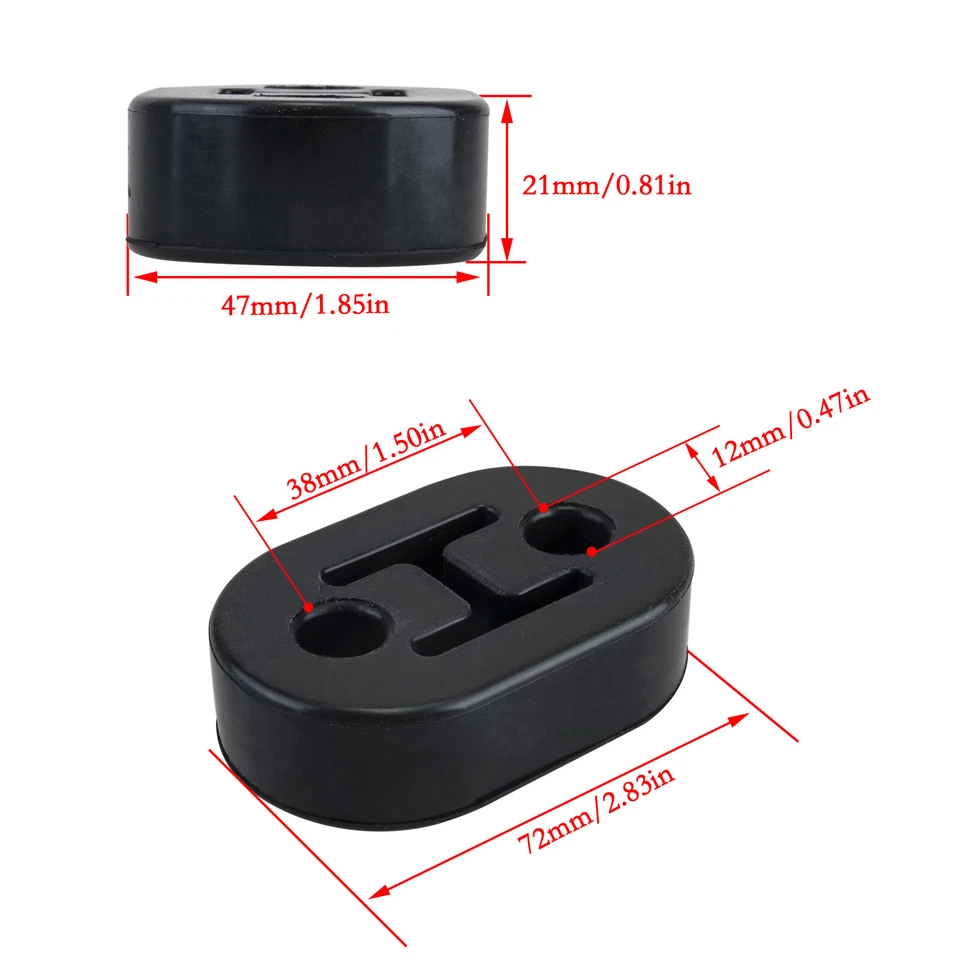 Paquete de 4 aisladores de buje de suspensión de soporte de tubo de escape de goma de alta resistencia Foto 2 de 4