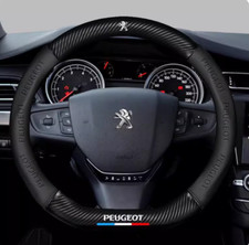 Cubierta de volante de cuero PU + fibra de carbono de 15" para Peugeot Bipper Boxer Expert