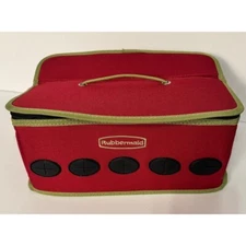Rubbermaid Divided Storage Caddy Organizer Craft Sewing Red Green Trim
