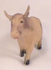 Vintage Cow Celluloid Toy Christmas Putz Decoration Train Display 29 Beige Brwn