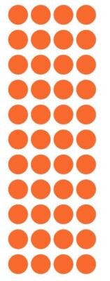 3/4'' Orange Round Vinyl Dots Stickers Color Coding Inventory 3/4 Inch Dot
