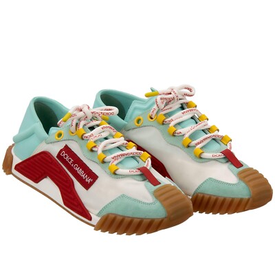 DOLCE & GABBANA DG Logo Damen Leder Nylon Sneaker Schuhe NS1 Blau Weiß Rot 39