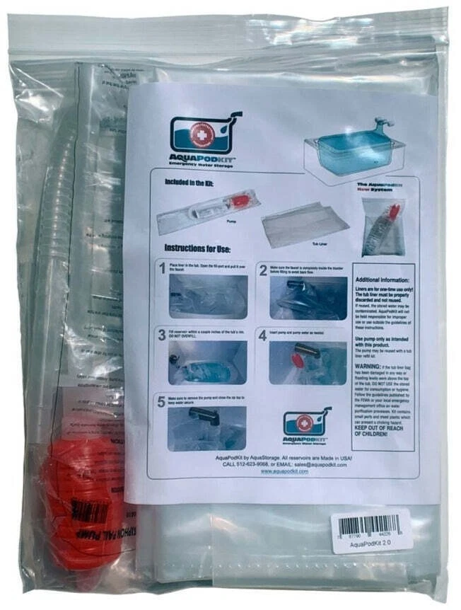 Kit AquaPod 65 gal almacenamiento de agua de emergencia contenedor de agua potable bañera para el hogar Foto 3 de 4