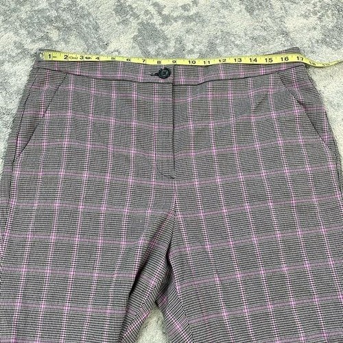 Nuevo Pantalón Halógeno Gris Rosa Cuadros Micro Pata de Gallo Acampanado Talla 14 - Imagen 5 de 11