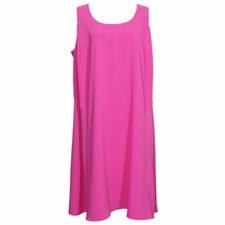 RALPH LAUREN Pink Crepe Sleeveless A-line Scoop Neck Dress 20W