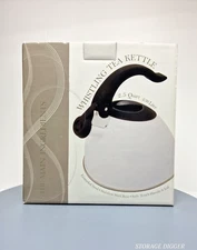 Vintage The Main Ingredients Whistling Tea Kettle 2.5qt Enameled w/ Handle & Lid