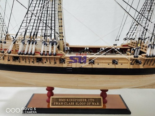 HMS Kingsfisher 1804 1:60 840mm 18-gun Frigate Wooden Model Ship Kit - Picture 10 of 14