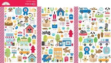 Crafts Doodlebug Mini Icon Stickers Doggone Cute Dogs Hydrants Houses Treats Poo