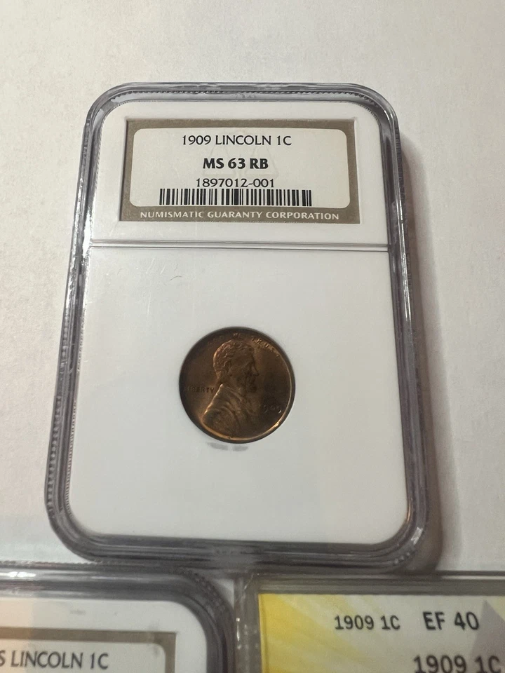 (Lot A 1) 1909P, 1909-VDB, 1909-S, 3 Graded Wheat Penny Set, W/Semi-Key 1909-S! - Image 4 of 4