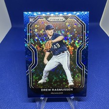2021 Panini Prizm - Tier II Drew Rasmussen #197 Blue Donut Circle Prizm /199 RC