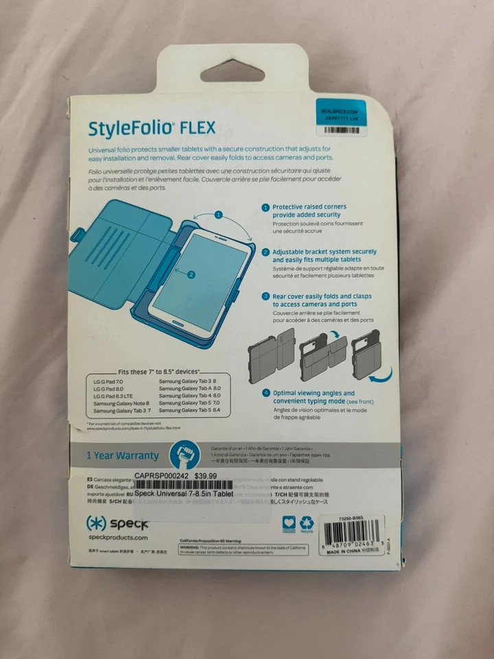 Speck StyleFolio FLEX Universal Folio Case for 7" to 8.5" Tablets - Image 2 of 2