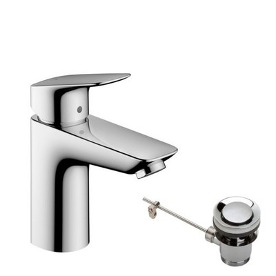 hansgrohe Logis 100 Waschtischarmatur 71171000 chrom, mit Metall Zugstangen