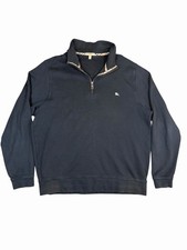 Burberry Quarter Zip Pullover XXL Black Nova Check Collar Sweater READ