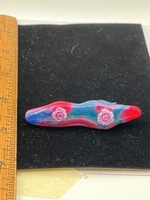 Pink and blue with purple flower barrette
