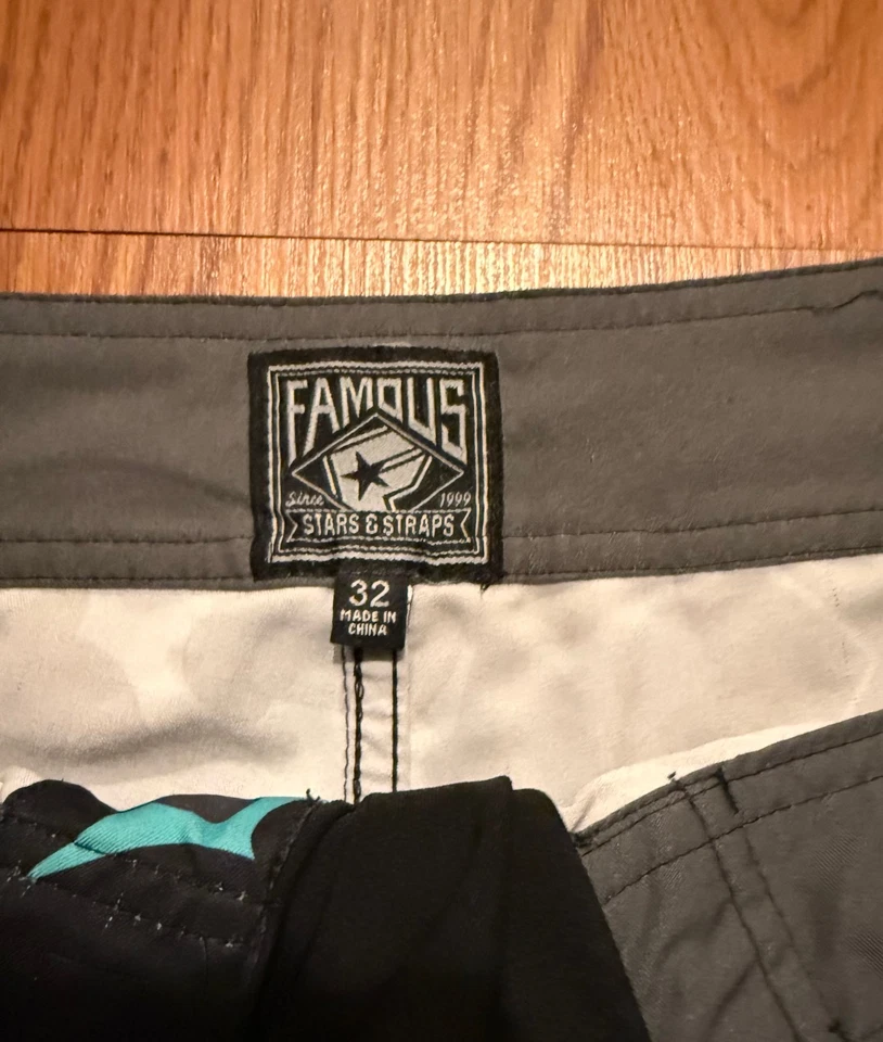 Мужские шорты Famous Stars And Straps 32 10 дюймов геометрические плавки AOP - Изображение 3 из 4