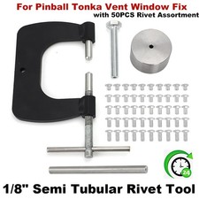 Rivet Tool Kit For 1/8" SEMITUBULAR RIVETS Fixt Dies / Vent Window Riveter Tool