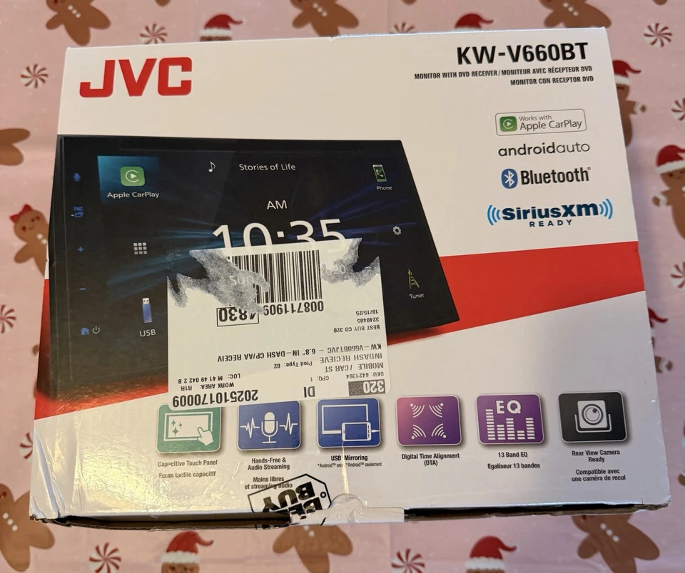 JVC KW-V660BT Bluetooth Reproductor de CD/DVD/USB Apple CarPlay Android Automático 6.75" Foto 4 de 4