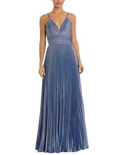 Mac Duggal V Neck Gown Women's Metallic 2