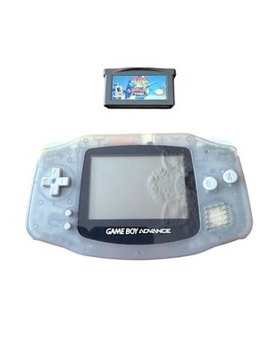 Nintendo GameBoy Advance GBA Clear Glacier Console AGB-001 With Tetris World
