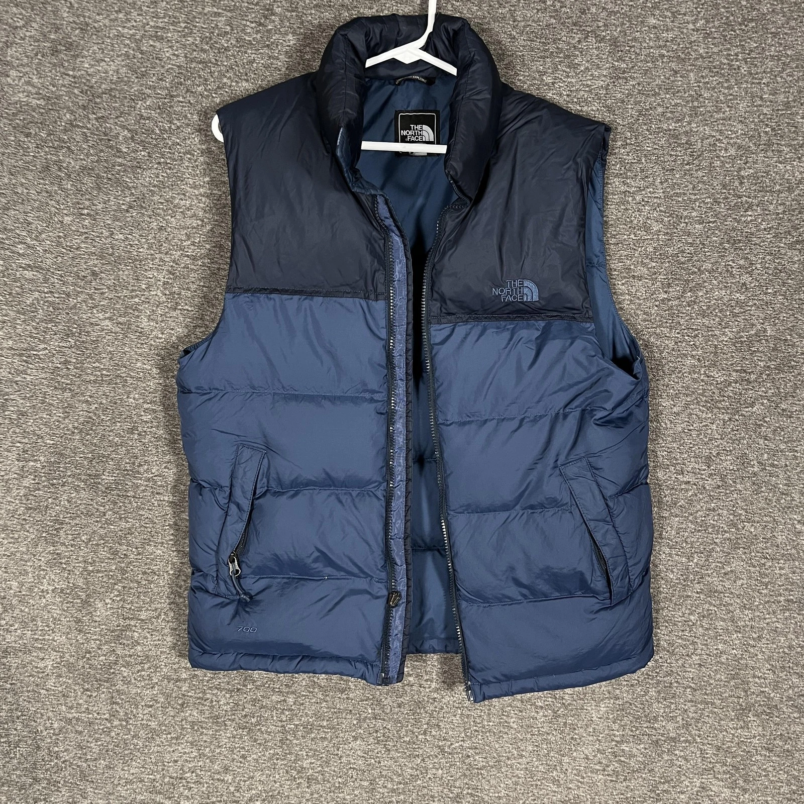 The North Face Vest Mens Small Blue 700 Fill Down Puffer Insulated Zip Pockets