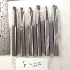 6 USED 1/4" SHANK MINI CARBIDE BORING BARS. HEAD SIZES  .175" - .195" USA (F485)