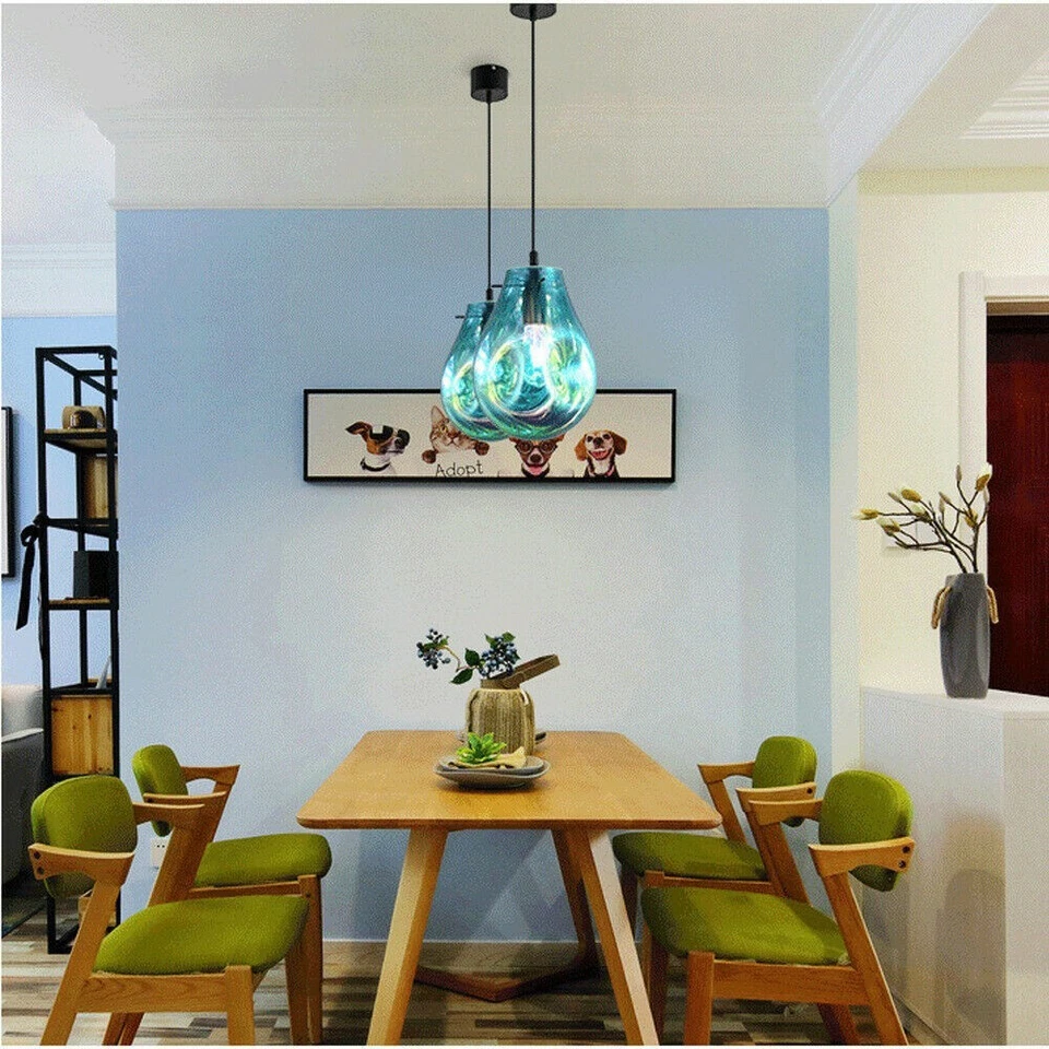 LED Glass Chandelier Lamp Nordic Colorful Pendant Lights Indoor Warm Light Lamp - Image 4 of 4