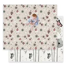 JumpOff Jo Baby Play Mat, Foam Padded, Foldable, Large, Daisy Bug, (70"x 59")