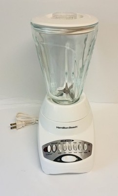 Hamilton Beach 14 Speed Blender Glass Jar White Tested Works - MINT