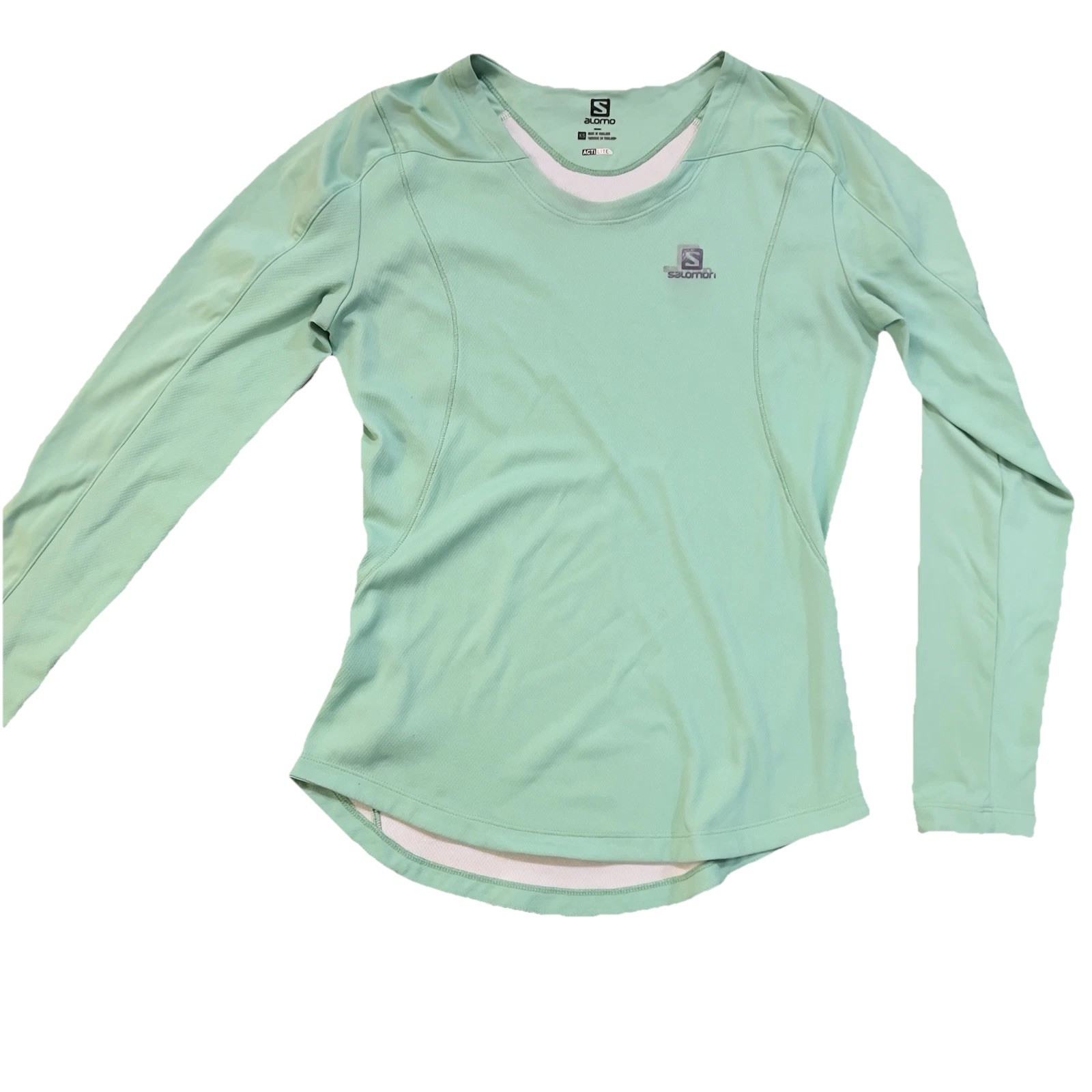 T shirt manica lunga Salomon Apogee Actilite verde menta donna XS